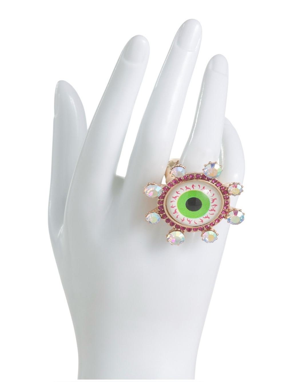NWT Betsey Johnson Eyeball Stretch Ring - Picture 2 of 4